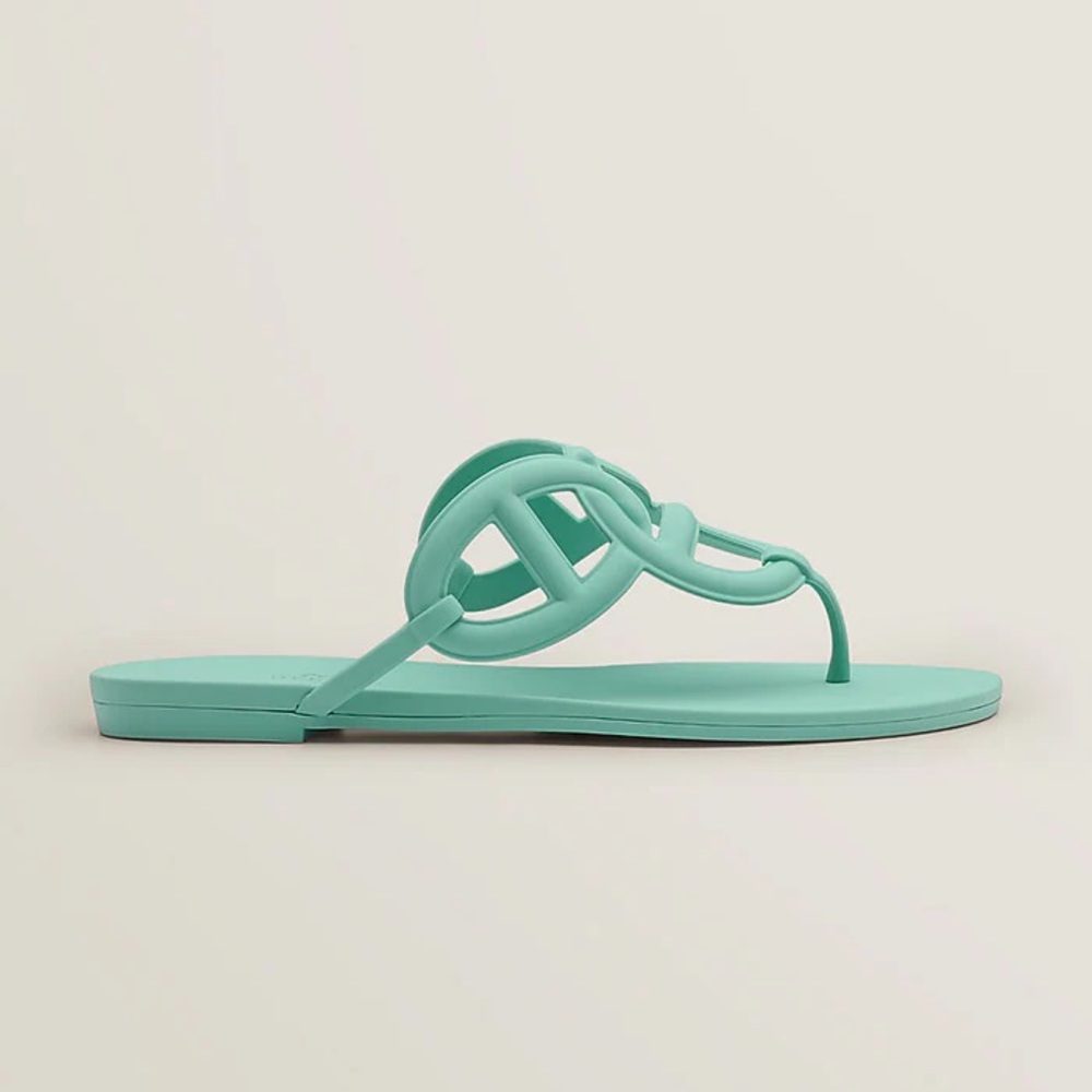 Hermes Egerie Sandal Vert embrun - size 39